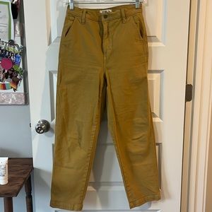 Madewell Wide Leg Pants in Mustard Yellow